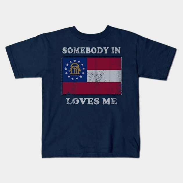 Somebody In Georgia Loves Me Kids T-Shirt by E